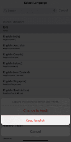 تغيير لغة التطبيقات على الايفون