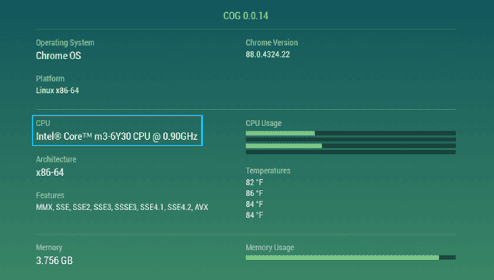 معرفة نوع CPU في Chromebook
