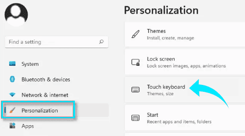 تغيير مظهر لوحة المفاتيح التي تدعم اللمس على ويندوز 11
