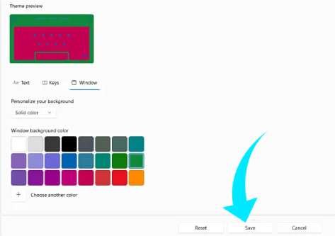 تغيير مظهر لوحة المفاتيح الافتراضية على Windows 11