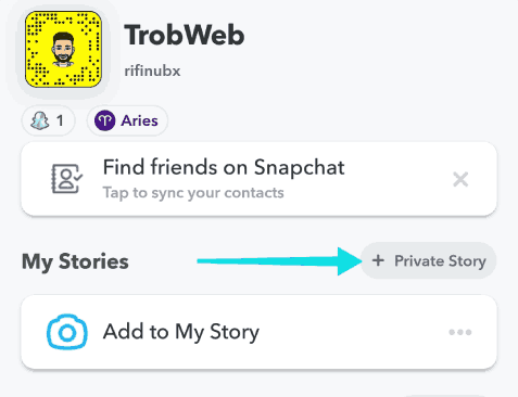 إشاء قائمة ستوري الخاص على سناب شات