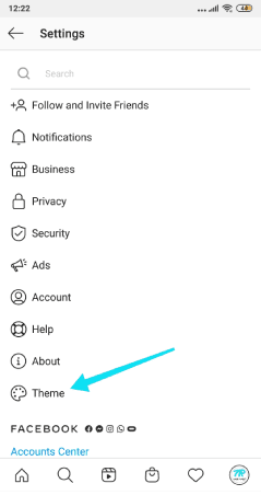 تمكين الوضع الداكن في إنستقرام على الاندرويد