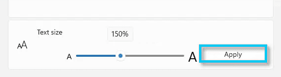 تغيير حجم الخط في ويندوز 11