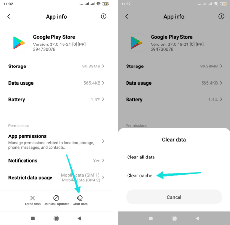 مسح ذاكرة التخزين المؤقت