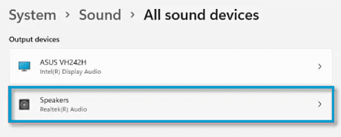 طريقة تمكين جهاز الصوت في ويندوز 11