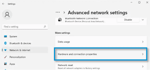 عرض خصائص الأجهزة والاتصال في ويندوز 11