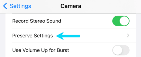 إعدادات الكاميرا