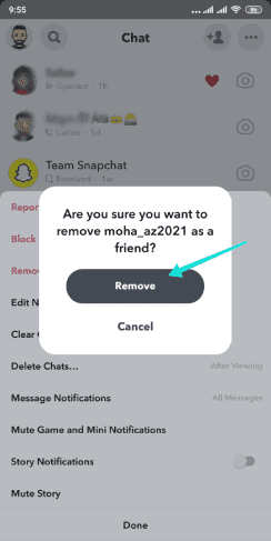 طريقة حذف صديق من Snapchat