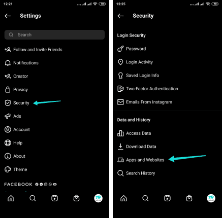 إلغاء ربط تطبيقات الطرف الثالث مع حسابك إنستقرام