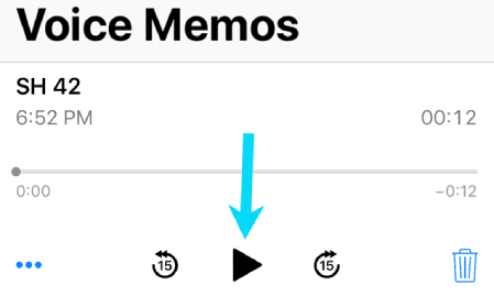 تشغيل التسجيل الصوتي على الايفون