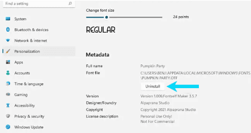 كيفية إزالة الخطوط من ويندوز 11