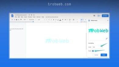 إضافة العلامة المائية في Google Docs