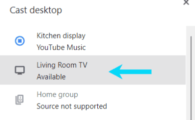 عرض عرض سطح المكتب على جهاز آخر عبر كروم كاست