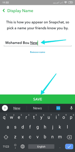 تغيير إسم العرض بحسابك Snapchat