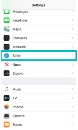 إعدادات Safari لمسح سجل التصفح