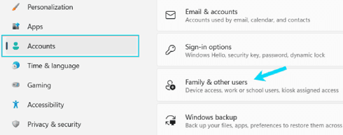 إنشاء حساب مستخدم جديد على ويندوز 11