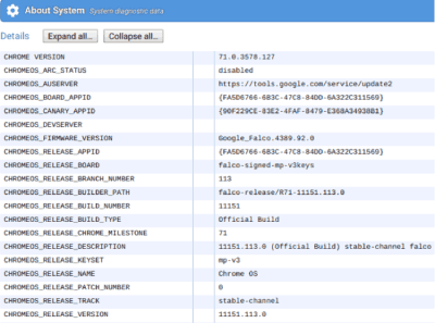 التحقق من مواصفات النظام على Chromebook