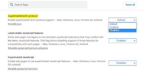 تعطيل بروتوكول QUIC على جوجل كروم