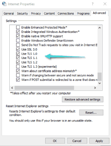 دعم بروتوكول TLS و SSL
