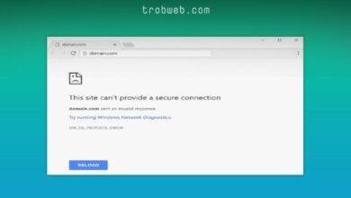 حل مشكلة لا يمكن لموقع الويب هذا توفير اتصال آمن على المتصفح