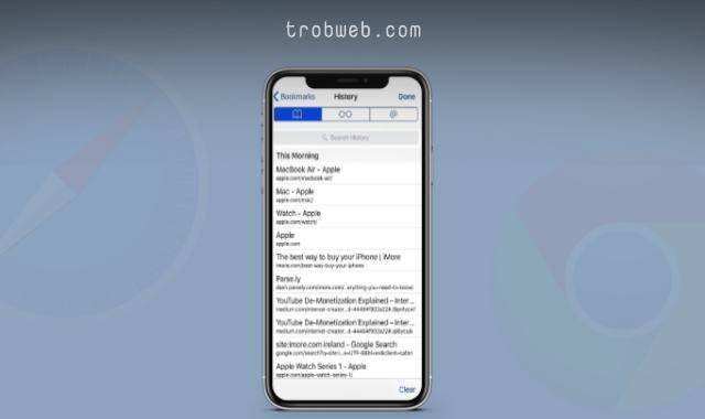 مسح سجلّ البحث في الايفون