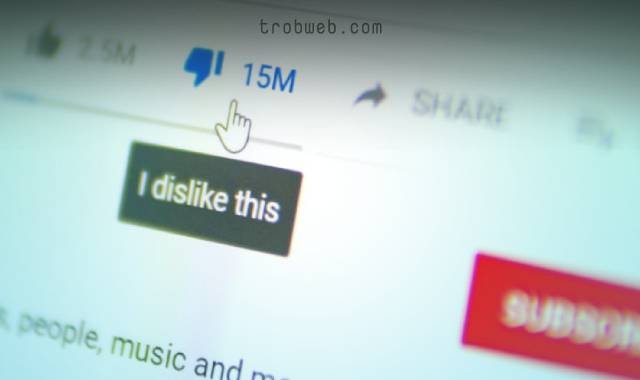 إظهار عدد الغير معجبين في مقاطع فيديو اليوتيوب