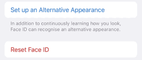 إعادة تعيين Face ID في الايفون
