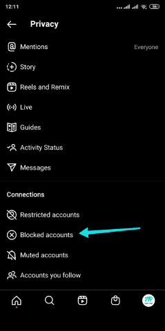 معرفة المحظورين في حسابك إنستقرام