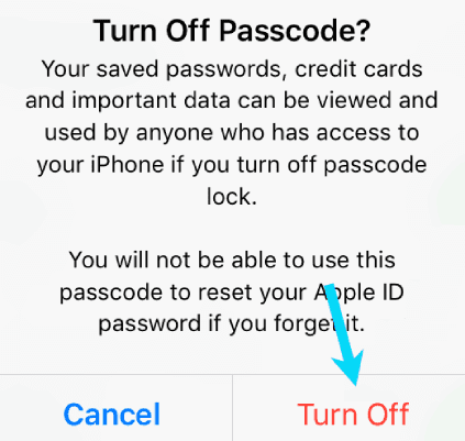 تعطيل Passcode في الايفون