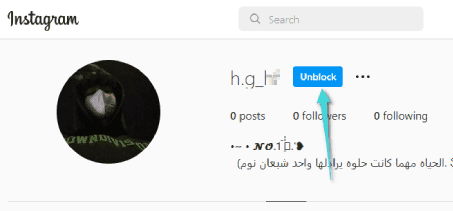 إلغاء حظر عن شخص في إنستقرام عبر الويب