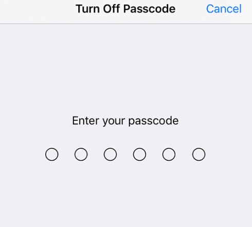 إدخال رمز المرور الحالي في الايفون