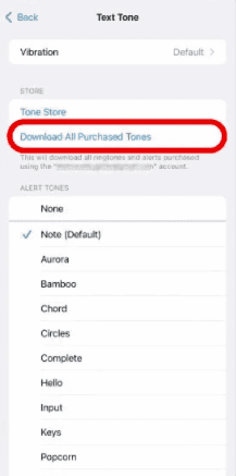 تنزيل نغمات الرنين المشتراة من tone store