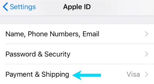 إزالة وسيلة الدفع في الايفون