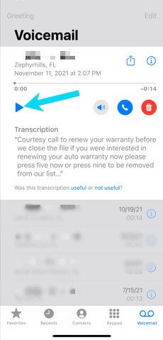 طريقة الاستماع لرسائل البريد الصوتي
