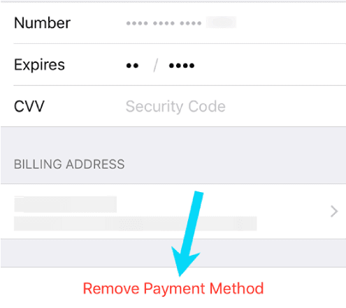 حذف وسيلة الدفع في الايفون