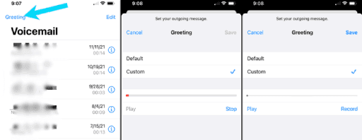تغيير البريد الصوتي في الايفون