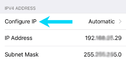 تعيين عنوان IP ثابت لجهاز للايفون