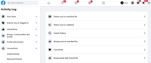 كيفية مسح سجل النشاطات في فيسبوك