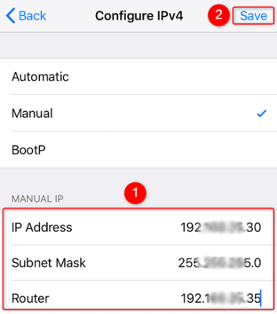 تعيين عنوان IP ثابت للايفون