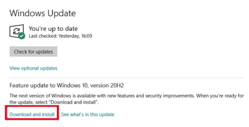 تحديث نظام الويندوز لحل مشكلة الاتصال بشبكة الواي فاي