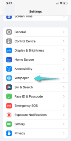 إعدادات خلفيات شاشة الايفون