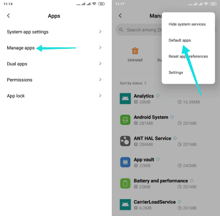 تعيين التطبيقات الافتراضية على الأندرويد