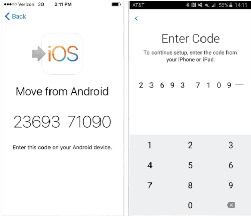 نقل البيانات من اندرويد إلى ايفون