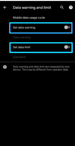 إزالة حد بيانات الجوال قي الاندرويد