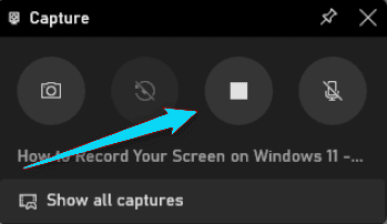 إيقاف تسجيل الشاشة على الكمبيوتر