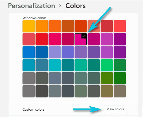 تغيير لون شريط المهام في Windows 11