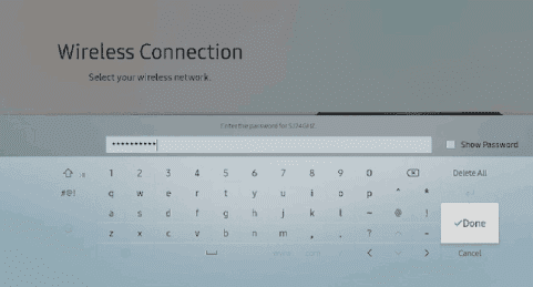 الاتصال بشبكة الواي فاي على تلفاز سامسونج