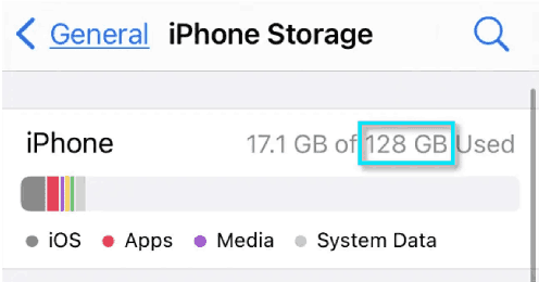 كيفية التحقق من سعة التخزين في الايفون