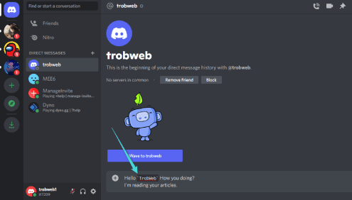 اقتباس نص على Discord