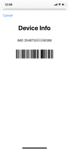 الكشف عن رقم IMEI في iPhone